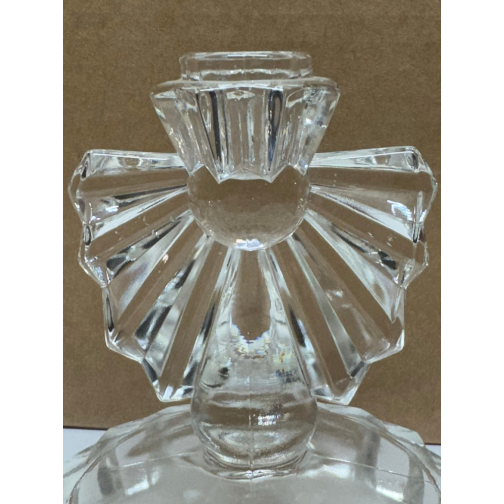 Art Deco single glass candle Holder - Picture 2 of 5